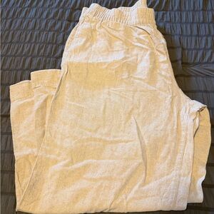 Old Navy Tan Linen Wide-Leg Pant